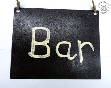 Blechschild mit Spruch "Bar"