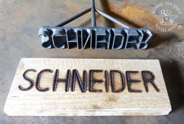 Brandstempel: Schriftzug individuell auf Anfrage!