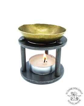 Stövchen, Duftlampe mit Schale aus Messing