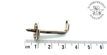 Einschraubhaken vernickelt mit Schneckenmuster Dm 14 mm
