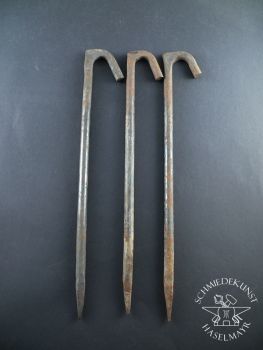 3-er-Set Zelt Heringe aus Eisen alte Originale