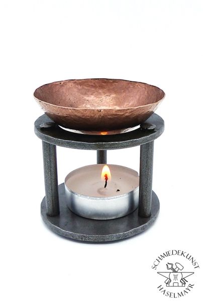 Stövchen, Duftlampe mit Schale aus Kupfer