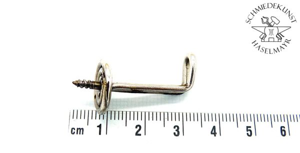 Einschraubhaken vernickelt mit Schneckenmuster Dm 14 mm