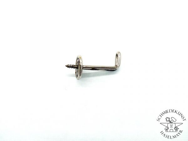 Einschraubhaken vernickelt mit Schneckenmuster Dm 14 mm
