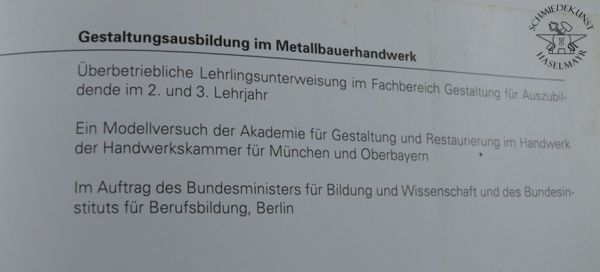 Überbetriebliche Lehrlingsunterweisung im Fachbereich Gestaltung für Auszubildende im Metallbauerhandwerk