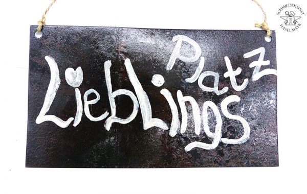 Blechschild mit Spruch "Lieblings Platz"