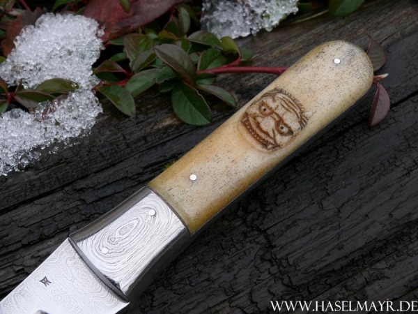 Tanto mit geschnitzem Oki - VERKAUFT! Dieses Messer können wir jederzeit für Sie anfertigen!